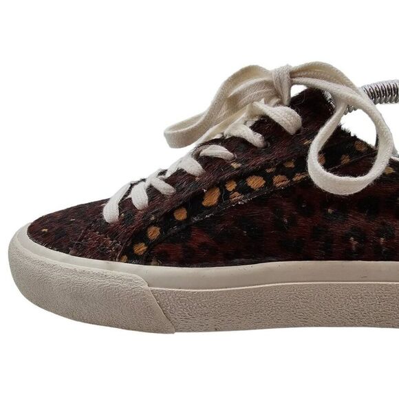 Madewell Womens 5.5 Sidewalk Low Top Sneakers in Painted Leopard Colorblock Calf - Picture 7 of 15